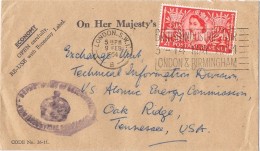 17414. Carta On Her Majesty's LONDON 1954 (england). Perforado Comercial, Perfin, Firmenlung - Covers & Documents