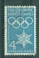 USA 1960 Olympische Winterspiele Sqaw Valley Gest. Schneestern + Olympische Ringe - Inverno1960: Squaw Valley