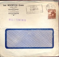 Omslag Enveloppe - Reclame Bouwstoffen Rooryck Gebrs Oostende 1949 - Briefe