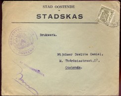 Omslag Enveloppe - Stadskas  Oostende - Briefe