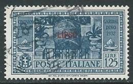 1932 EGEO LIPSO USATO GARIBALDI 1,25 LIRE - U27 - Ägäis (Lipso)