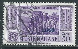 1932 EGEO LIPSO USATO GARIBALDI 50 CENT - U27 - Aegean (Lipso)