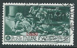 1930 EGEO LIPSO USATO FERRUCCI 25 CENT - U27-2 - Egée (Lipso)
