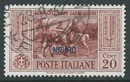 1932 EGEO NISIRO USATO GARIBALDI 20 CENT - U27-3 - Aegean (Nisiro)