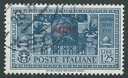 1932 EGEO PATMO USATO GARIBALDI 1,25 LIRE - U27-4 - Egée (Patmo)