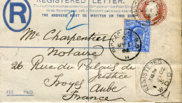 Edward VII 1902. Brown Registred Letter To France. - Brieven En Documenten
