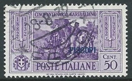 1932 EGEO PISCOPI USATO GARIBALDI 50 CENT - U27-5 - Aegean (Piscopi)