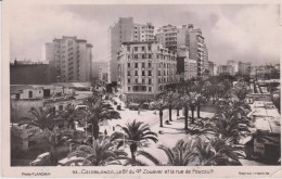 CPSM 9X14 . MAROC .CASABLANCA . Le Bd Du 4° Zouaves & La Rue De Foucault (Garage De La Marine / Ets A. DAMESTOY) - Casablanca