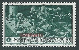 1930 EGEO SCARPANTO USATO FERRUCCI 25 CENT - U27-7 - Ägäis (Scarpanto)