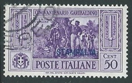 1932 EGEO STAMPALIA USATO GARIBALDI 50 CENT - U27-8 - Egée (Stampalia)