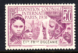 French Polynesia MH Scott #77 50c Colonial Exposition 1931 - Nuevos