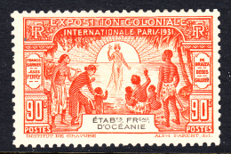 French Polynesia MH Scott #78 90c Colonial Exposition 1931 - Nuevos