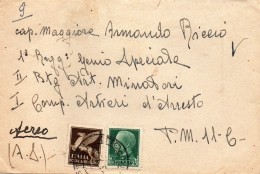 1942    LETTERA VIA AEREA CON ANNULLO   POSTA MILITARE 11 - Marcofilía (Aviones)