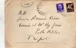 1940    LETTERA VIA AEREA CON ANNULLO CAGLIARI     POSTA MILITARE X TRIPOLI - Marcophilie (Avions)