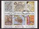 SWEDEN  -  MAPS - Block Of 6 Se-tenant From The Exploided BOOKLET - Yvert # C 1637 - VF USED - Blocs-feuillets