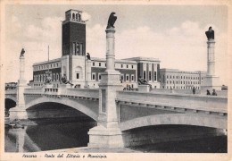 04132 "PESCARA - PONTE DEL LITTORIO E MUNICIPIO" ANIMATA, ARCHITTETTURA RAZIONALISTA.  CART.  SPED. 1939 - Pescara