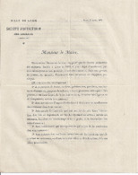 SOCIETE PROTECTRICE DES ANIMAUX -courrier Adressé Au Maire DE LYON- Signé LEONCE DE  CAZENOVE 1878 - Non Classés