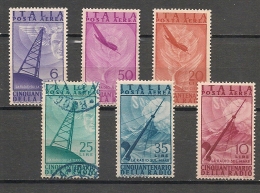 ITALIA - 1947 - 50th ANNIVERSARY OF RADIO - Air Mail  - Yvert # A123/8  - MINT NH  - # 126 USED - Luftpost