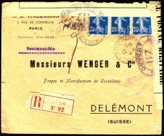 France Paris 1917 To Switzerland Delemont / WWI / CENSORSHIP - ZENSUR / Ouvert Militaire / Controle Postal Militaire - Briefe U. Dokumente