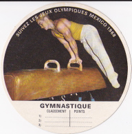 Carton Rond 100mm "Suivez Les Jeux Olympiques Mexico 1968" Gymnastique, Classement Des Trois Premiers - Sonstige & Ohne Zuordnung
