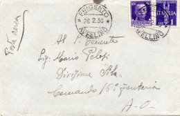 1936  LETTERA VIA AEREA CON ANNULLO  FRIGENTO  AVELLINO X  AFRICA ORIENTALE - Storia Postale (Posta Aerea)