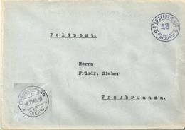 Feldpost Brief  "Stab Grenz S.Rgt.48"          Ca. 1940 - Abstempelungen