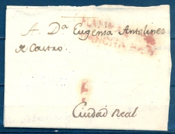 1819 , CIUDAD REAL , D.P. 22 , CARTA CIRCULADA ENTRE MANZANARES Y CIUDAD REAL , MARCA PREF. Nº 3 - ...-1850 Prephilately