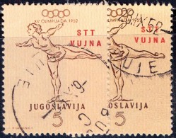 YUGOSLAVIA - ITALIA - SLOVENIJA - CROATIA - TRIESTE - VUJNA - OLYMPICS - ERROR Soprast. BRUNO - Used - 1952 - RARE. - Afgestempeld