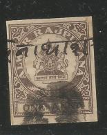 ALWAR Rajputana  State 1 Annas  Revenue  India Indien Fiscaux Inde, - Alwar