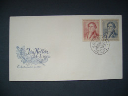 FDC Czechoslovakia 1952: Stamp Mi 705,706 - POF 627,628 - Jan Kollar (poet, Historian) 100. Anniversary Of Death - FDC
