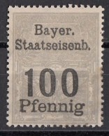 100 Pf BAYER Staatseisenb Overprinted  Germany Fiscal Tax Due Revenue Poster Stamp Label Vignette Vi&ntilde - Sonstige & Ohne Zuordnung