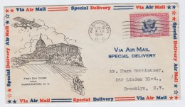 USA AIR MAIL SPECIAL DELIVERY FIRST DAY COVER FDC 1936 - 1c. 1918-1940 Lettres