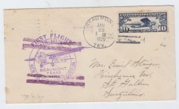USA FIRST FLIGHT COVER BEAUMONT TEXAS NEW ORLEANS HOUSTON 1929 - 1c. 1918-1940 Storia Postale