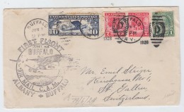 USA FIRST FLIGHT COVER ALBANY BUFFALO ALLENTOWN 100000 POPULATION JUBILEE LABEL 1928 - 1c. 1918-1940 Lettres