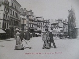 CPA 42 Loire Saint Etienne Avant 1906 Place Du Peuple - Saint Etienne