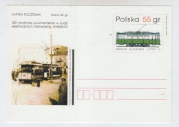 Poland 100TH ANNIVERSARY ELECTRIC TROLLEY POSTCARD - Sonstige (Land)