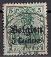 N2 Belgio 1914-15 Occupazione Tedesca Viaggiati Used Overprint Belgien 5 Centimes Su 5 - Deutsches Reich - Deutsche Armee