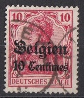 N3 Belgio 1914-15 Occupazione Tedesca Viaggiati Used Overprint Belgien 10 Centimes Su 10 - Deutsches Reich - Army: German