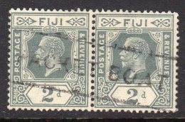 FIJI - 1922 KGVI 2d DEFINITIVE PAIR WMK MULT SCRIPT CA FINE USED WITH PACKET BOAT CANCEL SG233 X 2 - Fiji (...-1970)