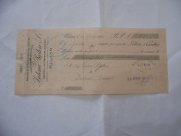 ASSEGNO PREMIATA DISTILLERIA DI LIQUORI STABILIMENTO ENOLOGICO ANTONIO PASTORE MILANO  1910 - Cheques En Traveller's Cheques