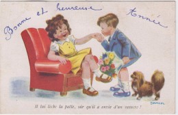 Carte De Janser.  Il Lui Lèche La Patte.... - Janser