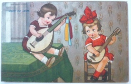 Cpa Litho ILLUSTRATEUR AMAG BORISS DUO Enfants Enfant GUITARE MANDOLINE SERENADE LIEBER ZUR LAUTE - Boriss, Margret