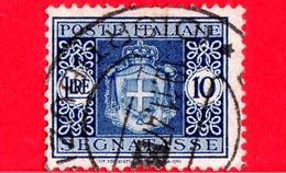 ITALIA - Usato - 1945 - Segnatasse - Stemma Senza Fasci, Filigrana Ruota - 10 L. - Strafport