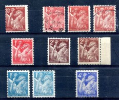 Type Iris - Yvert 431 433 650 652 653 656 Dont Variétés - T 279 - 1939-44 Iris