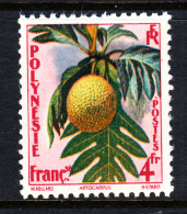 French Polynesia MH Scott #192 4fr Breadfruit - Flower Issue - Unused Stamps
