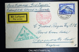 Graf Zeppelin Fahrt Rund Um Die Ostsee 1930   LZ 127   Mi 423  über Berlin C 2 Luftpostamt Nach England - Correo Aéreo & Zeppelin