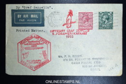 Graf Zeppelin 5. Südamerikafahrt  Sieger 226 B Norwich Berlin Friedrichshafen Rio De Janeiro Brasil. - Storia Postale