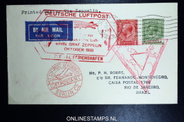 Graf Zeppelin Sudamerikafahrt-chicagofahrt  Sieger 238 E Rotherham  Friedrichshafen Pernambuco Brasil. - Storia Postale