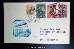 Graf Zeppelin 5. Südamerikafahrt 1933, Brasilianische Post,   Rio  To Recife  Sieger 227 C - Airmail & Zeppelin