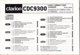 MANUALE D' USO - CLARION CDC9300 - Manuali Per Collezionisti